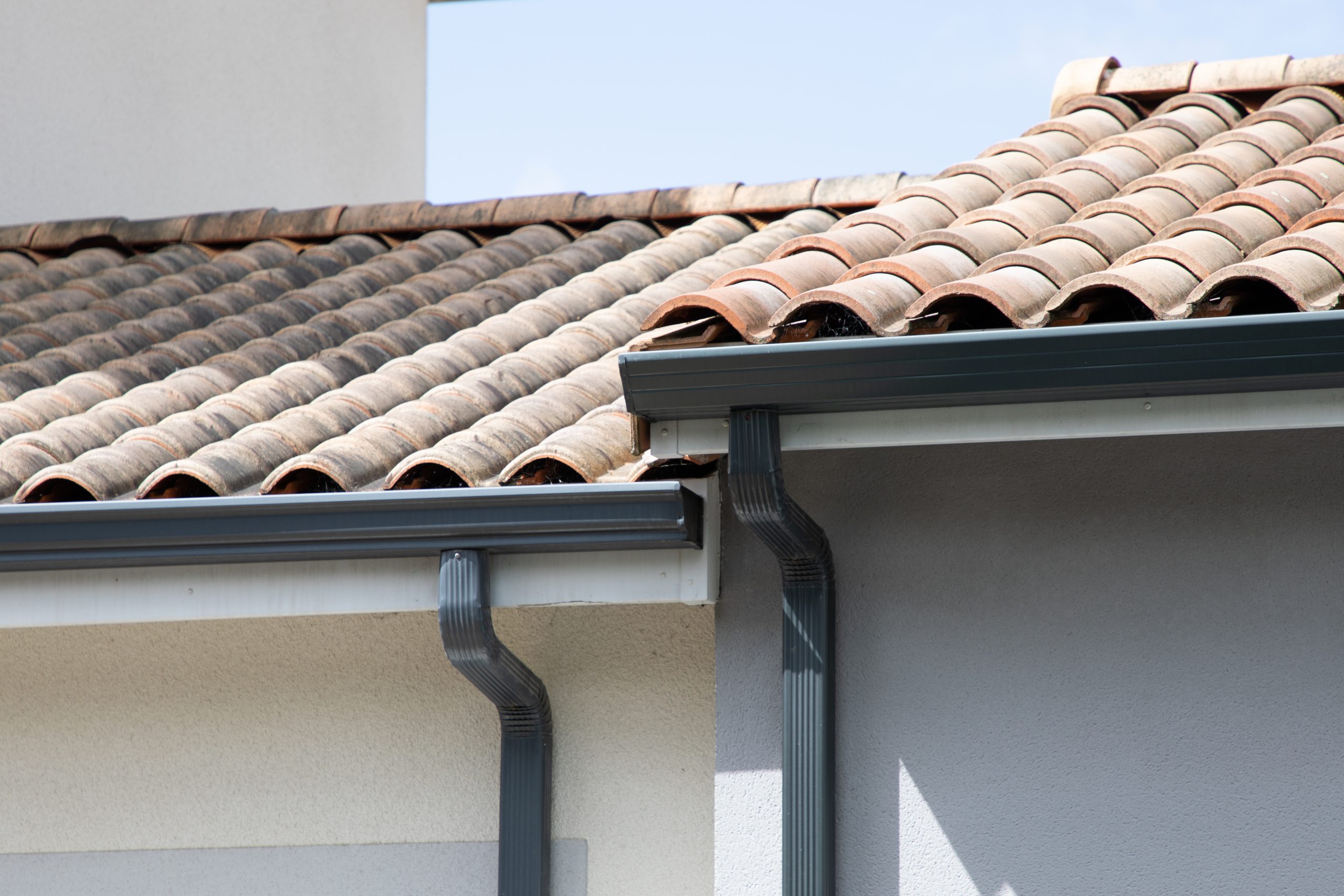 New grey gutter installation near me St Petersburg for effective rainwater management